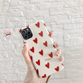 Love Glossy TPU phone case for Apple iPhone models, solid colour red back cover with glossy finish
