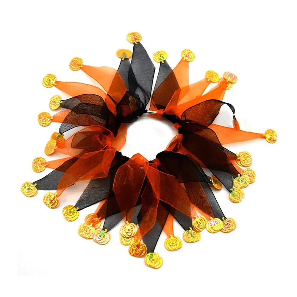 Tie-dye cloth pet dog collar in seasonal colours including Halloween and Christmas styles