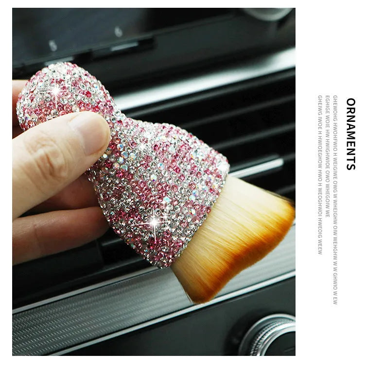 Car interior soft brush for dust removal in PVC material measuring 10cm length