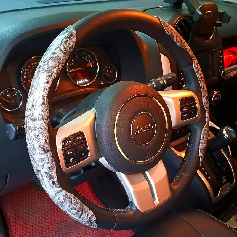 Peach wood grain artificial leather steering wheel sleeve for 38cm diameter car wheels