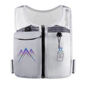 Breathable mesh sports running vest with a front mobile phone pocket, shown in classic black colour.
