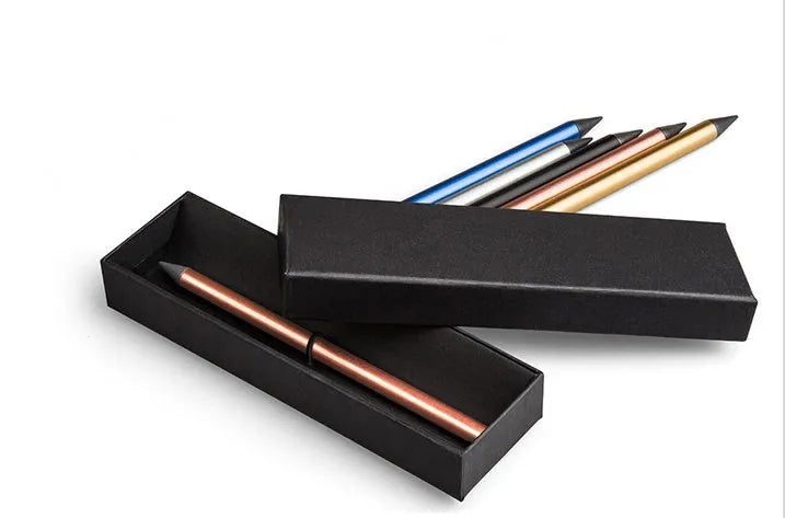 Inkless metal pen with special alloy steel 0.5mm tip in presentation box with spare nib