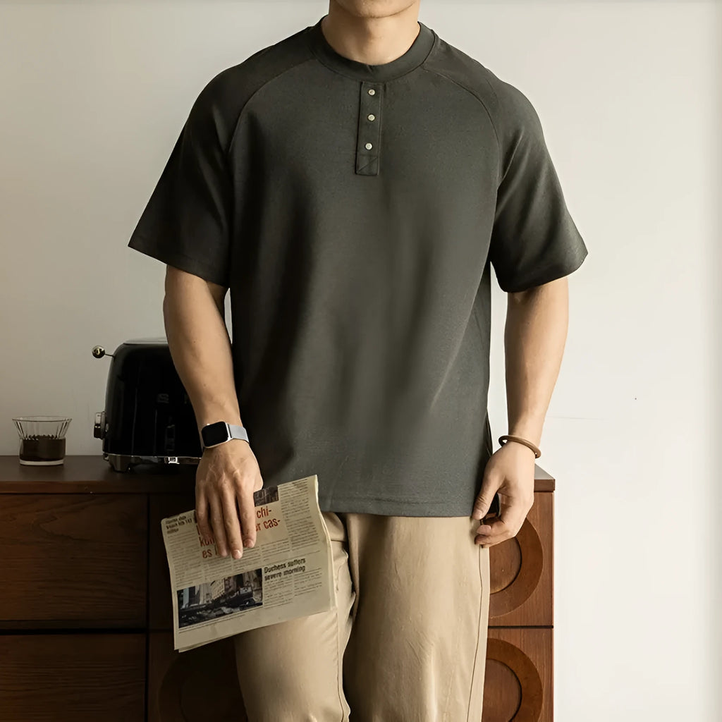 Casual raglan sleeve top in terry texture fabric available in three colours and five sizes