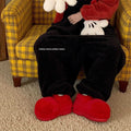 Women's furry boots in solid colour, suede upper, rubber sole, deep mouth design, red or yellow, sizes 36-41