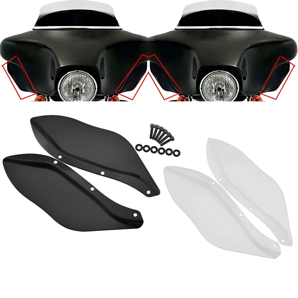 Pair of Harley-Davidson motorcycle side wing head covers in ABS plastic for Touring models
