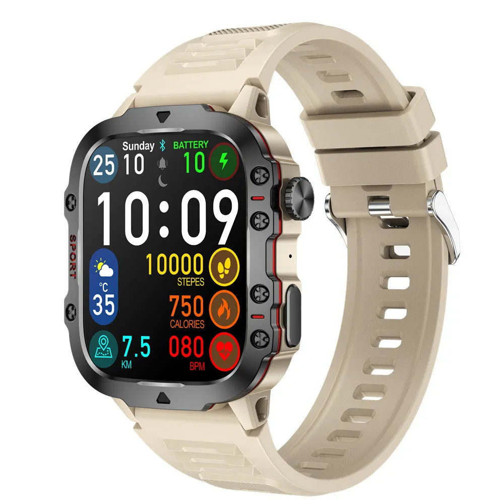 QX11 Smart Bluetooth Watch in black with heart rate monitoring on TFT screen and interchangeable straps