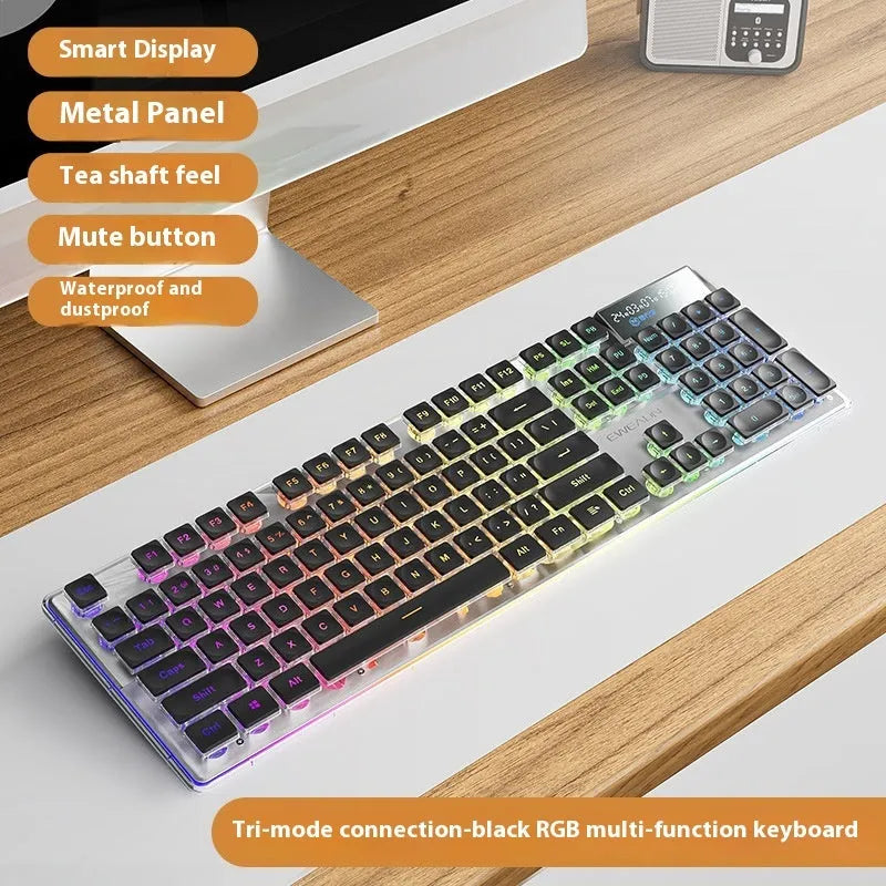 Prewalker V3 wired keyboard and mouse suit in retro green colour on desktop