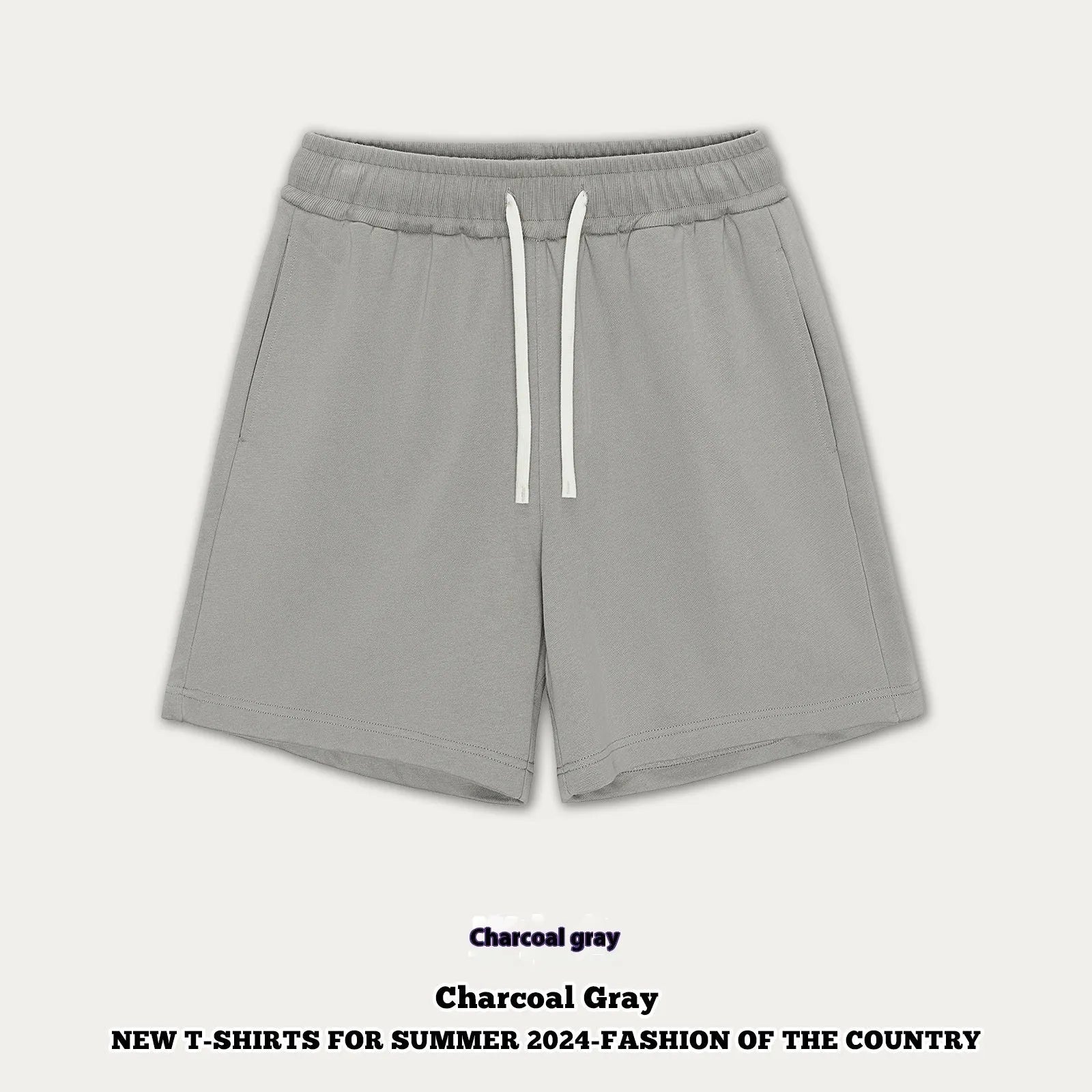 Baby boy and girl wearing loose-fitting cotton denim shorts in cream apricot colour.