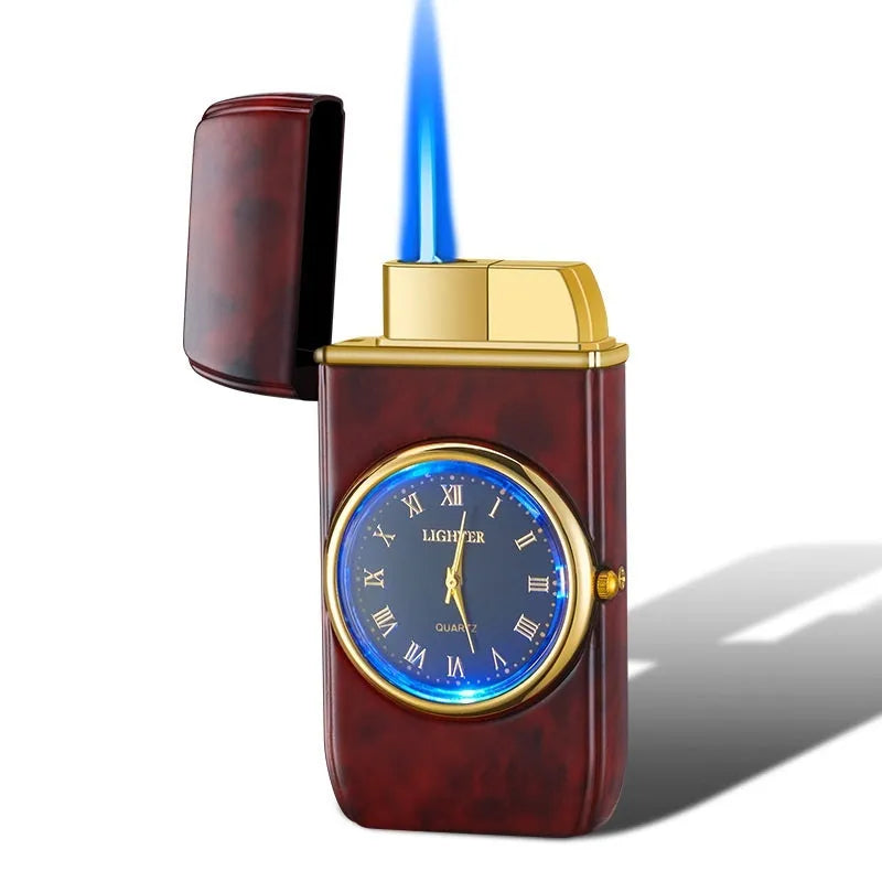 Multifunctional electronic watch cigarette lighter with LED lamp in metal brushed finishes