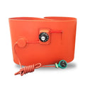 Silicone rubber heating belt wrapped around 200-litre oil drum for industrial heating applications