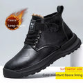 Black high-top Martin platform boots with velvet finish and rubber sole