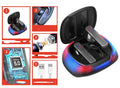 Hall Flashing wireless gaming earplug headset in black or white with Bluetooth 5.0