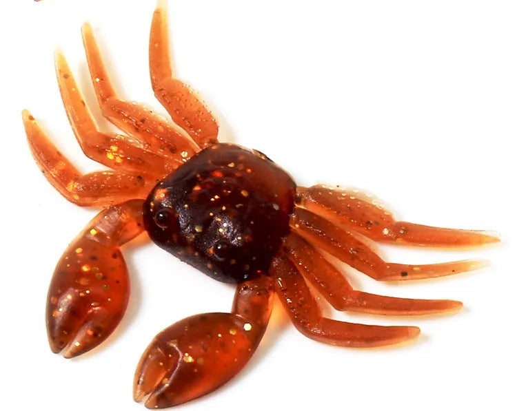8cm PVC soft plastic crab fishing lure in red and brown colour variations