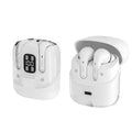 DX16 Couple Bluetooth Headset in black and white in-ear design with digital display screen