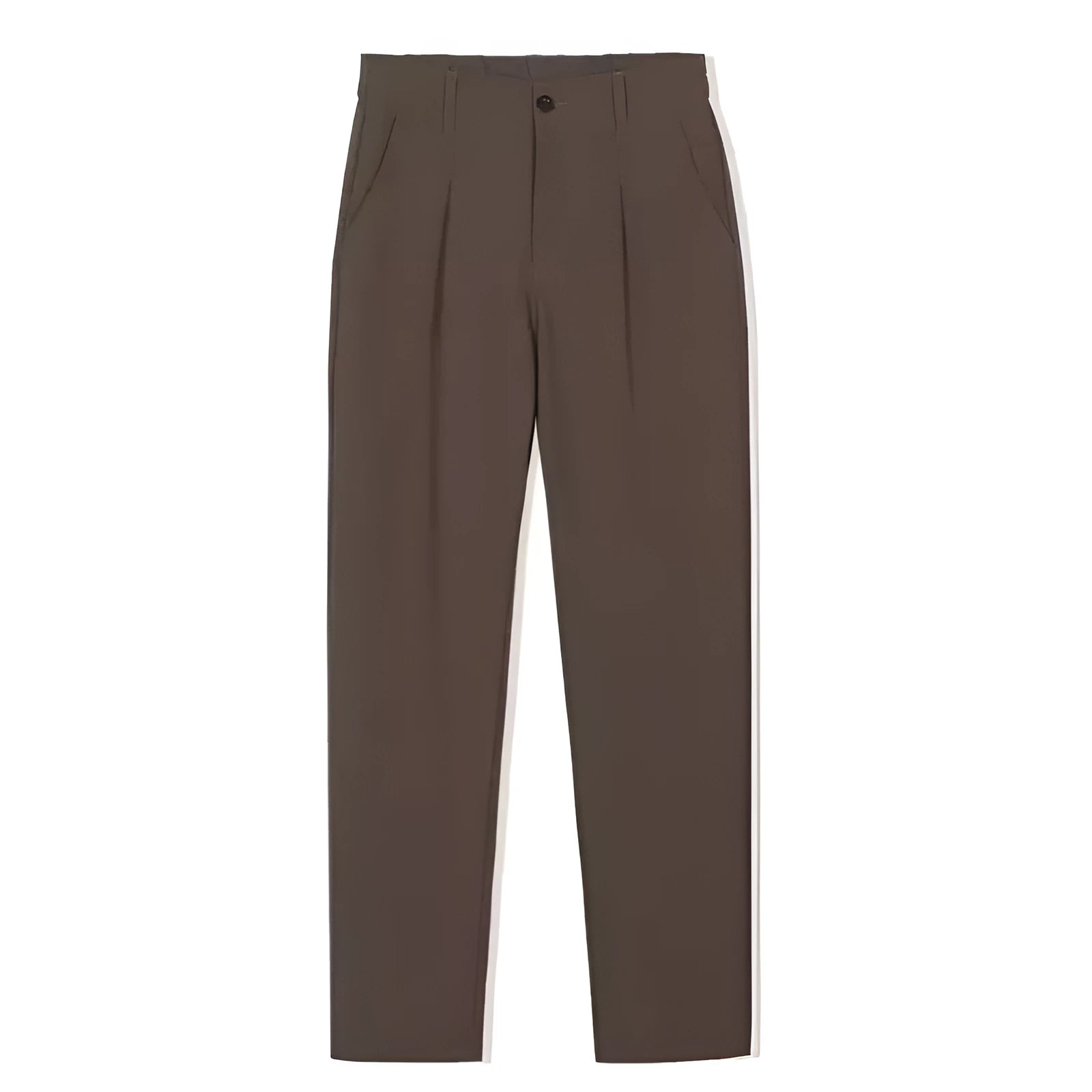 Men's slim fit straight casual trousers in black, brown, dark gray, and khaki cotton blend fabric sizes 28 to 40