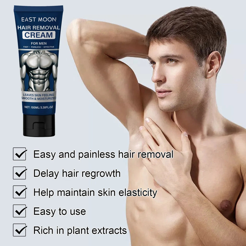 Men's hair removal cream tube 100ml for beard, armpit, hand and leg depilation