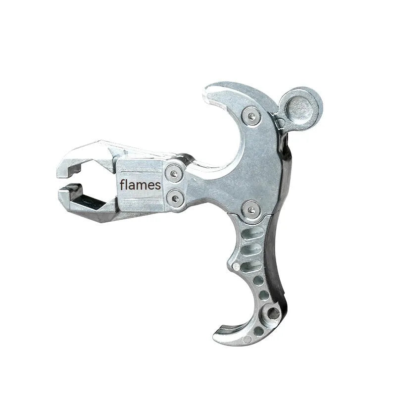 Zinc alloy release aid with two-axis harpoon clip for archery and fishing equipment