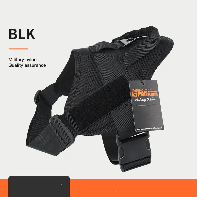 Adjustable dog harness in 1050D nylon with UTX buckle, wolf brown colour, for large and medium dogs