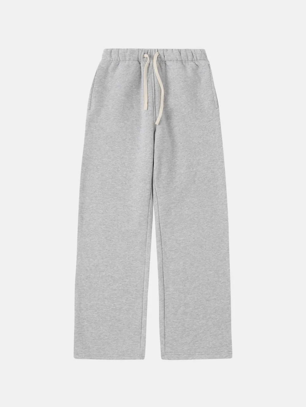 Men's fleece-lined sweatpants with elastic drawstring waist in loose fit design
