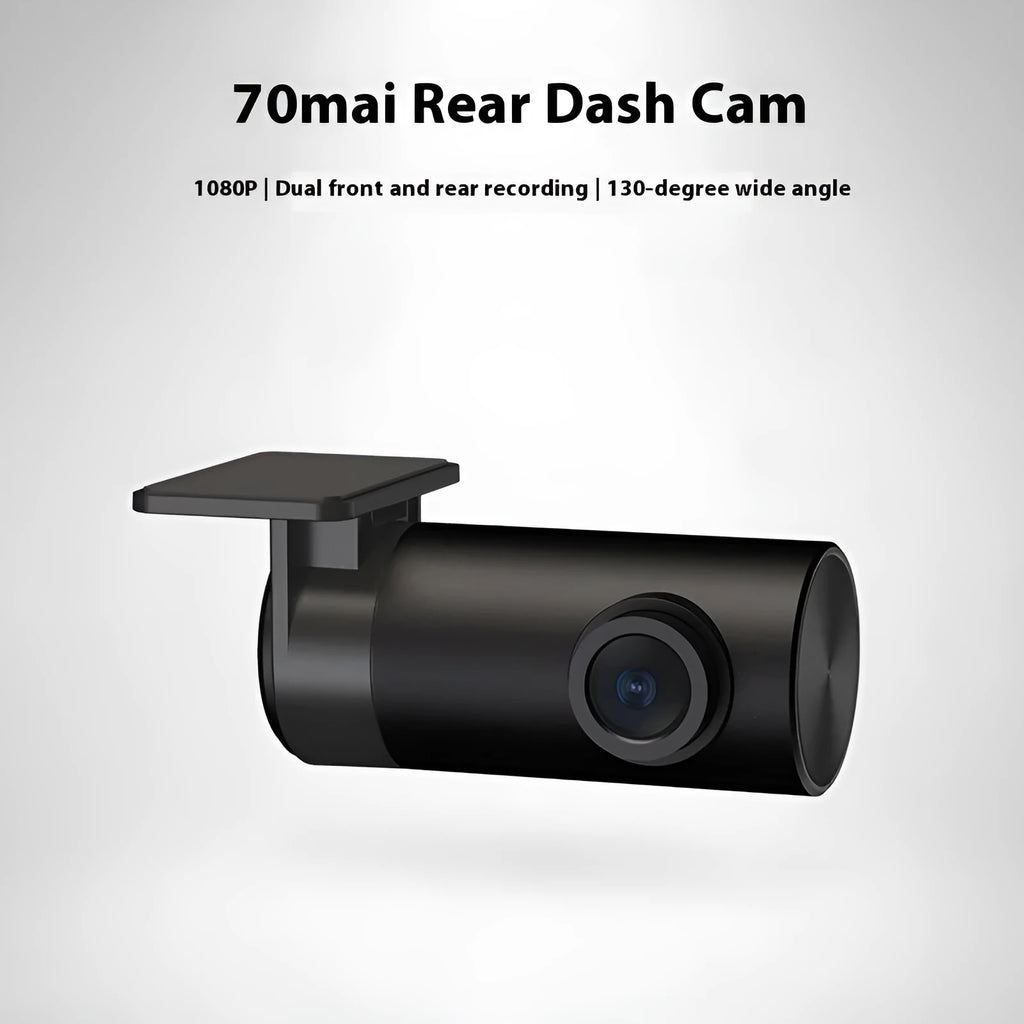 Compact HD 1080p rear window recording camera with wide angle lens.