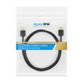 Gold-plated HDMI cable with thin, flexible black wire shown at various lengths.