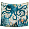 Home printing polyester tapestry with octopus print, 150x130cm size, thick fabric option