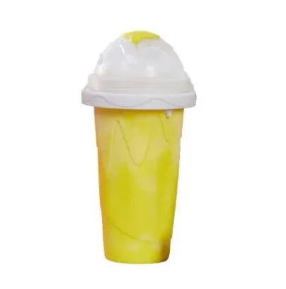 Blue quick refrigeration pinch cup with pinch activation for instant drink cooling