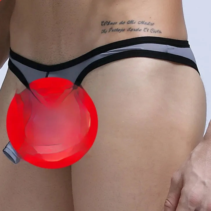 Men's Ice Silk briefs in various colours showing sizes M, L, and XL.