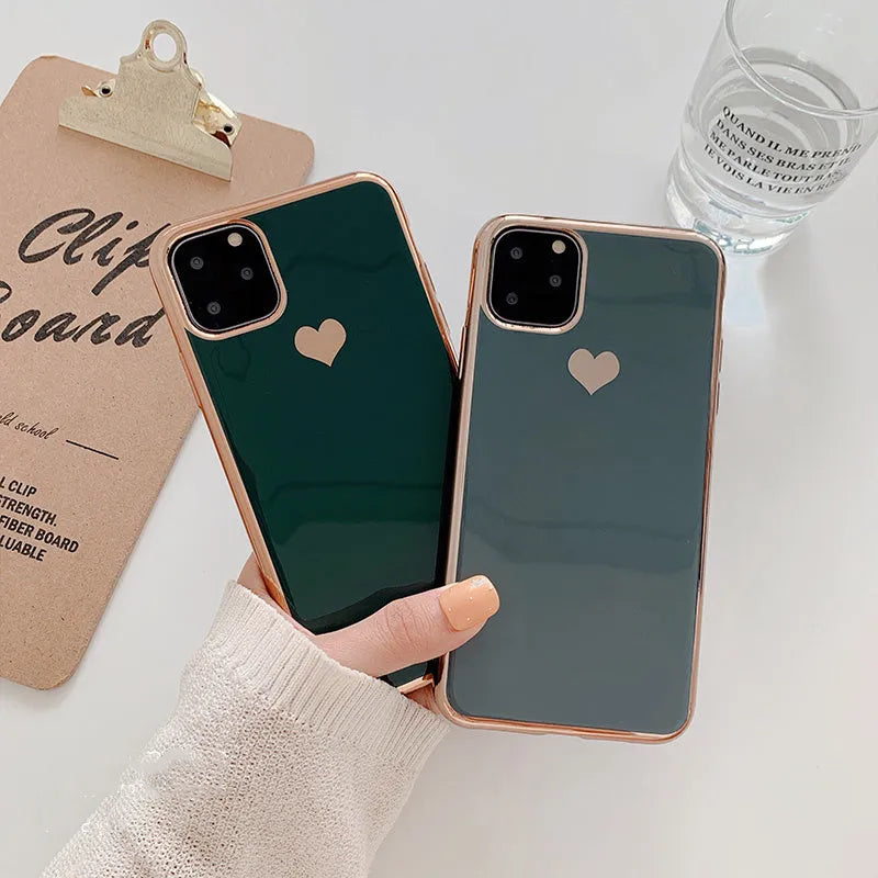 Solid colour TPU back cover phone case for iPhone, shown in Blue, Claret, Pink, and Green colour options.