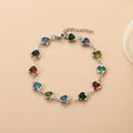 Stainless steel geometric devil's eye heart bracelet with electroplated colour options