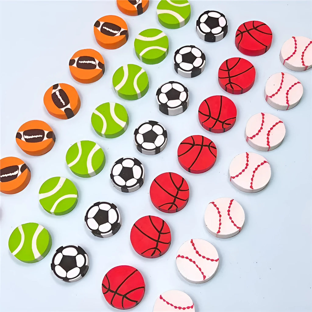 Creative TPR cartoon ball eraser in football shape, 2.5cm student eraser