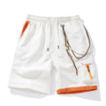 Men's plus-size loose-fit sports shorts in bamboo fibre, shown in a cropped straight-leg style.