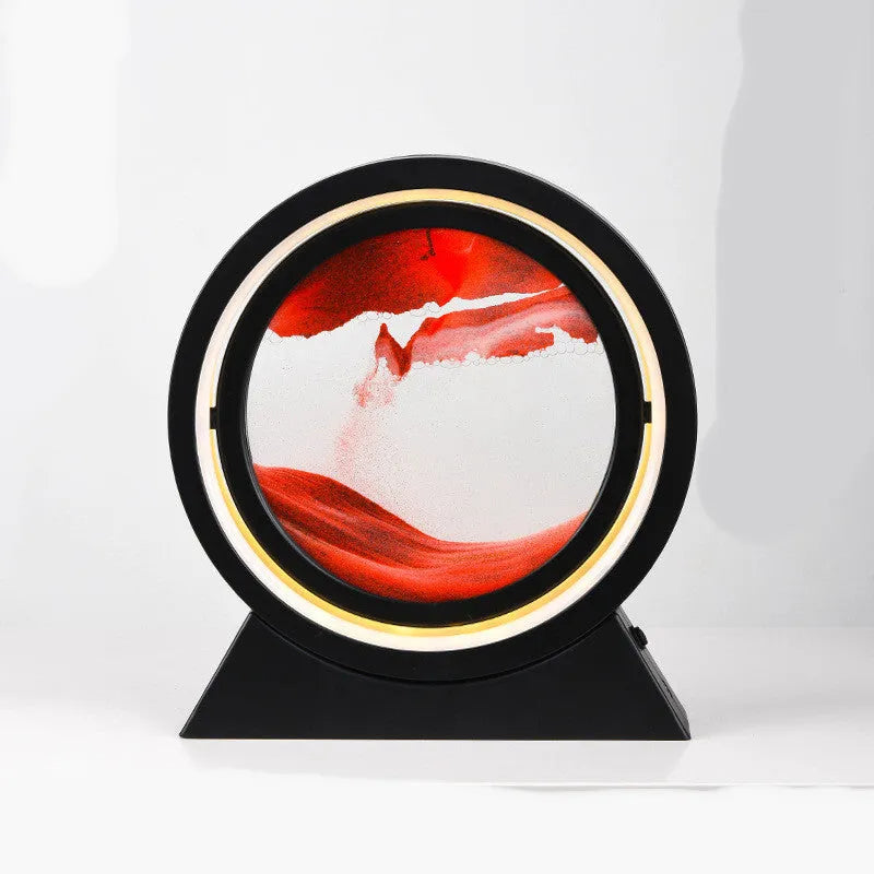 3D dynamic quicksand art ornament in glass casing with plastic base, 24cm tall, in picture colour