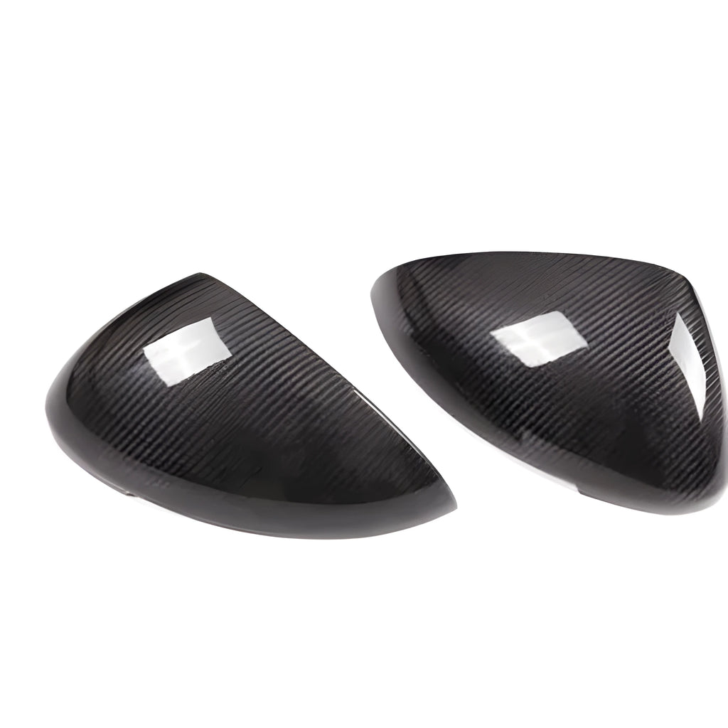Black carbon fibre rear view mirror covers for Porsche Macan 2014-2022 models