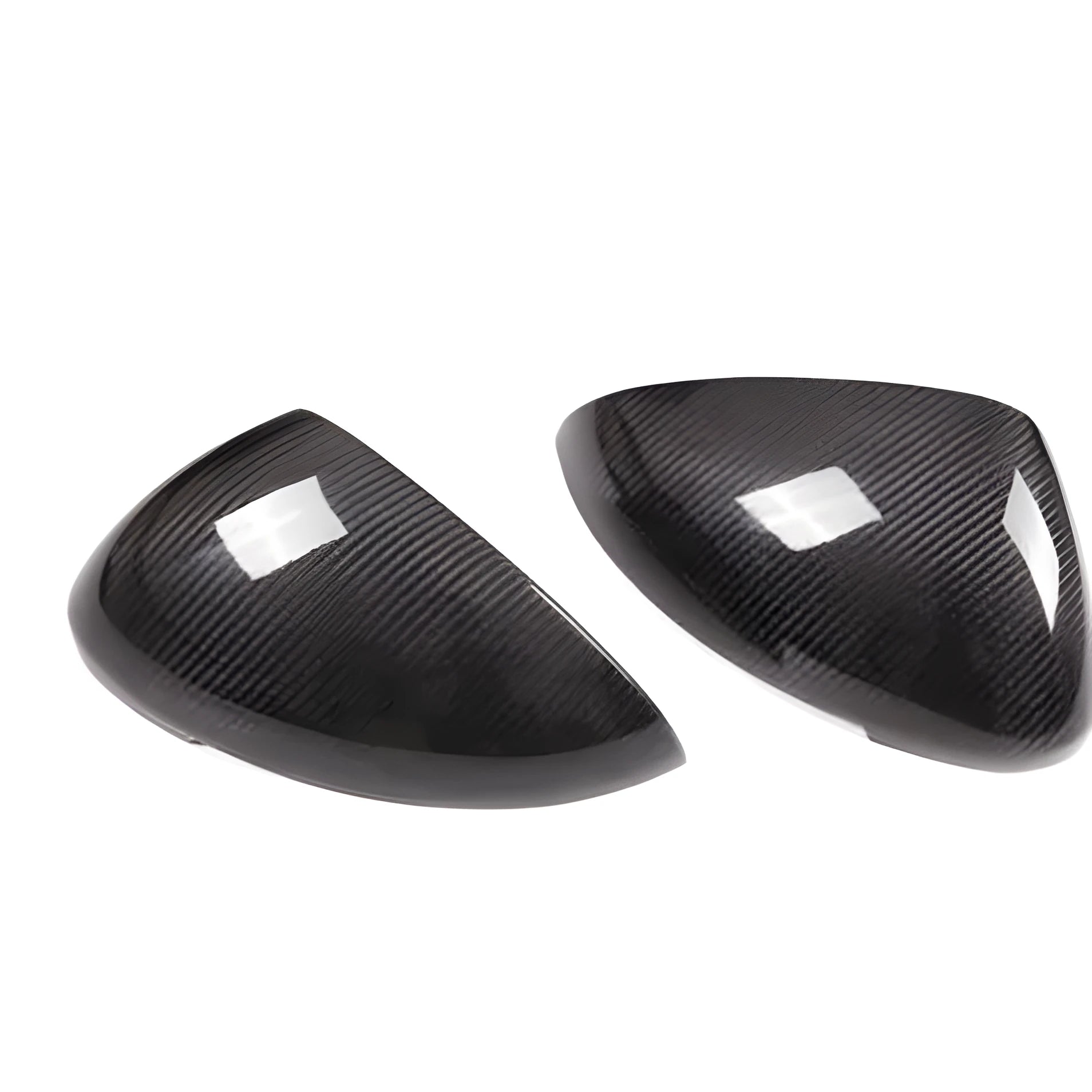 Black carbon fibre rear view mirror covers for Porsche Macan 2014-2022 models
