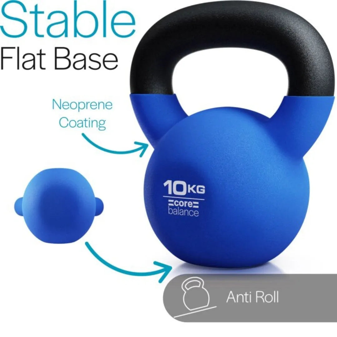 Blue cast iron dumbbell with teapot shape design, 10kg weight for home gym.