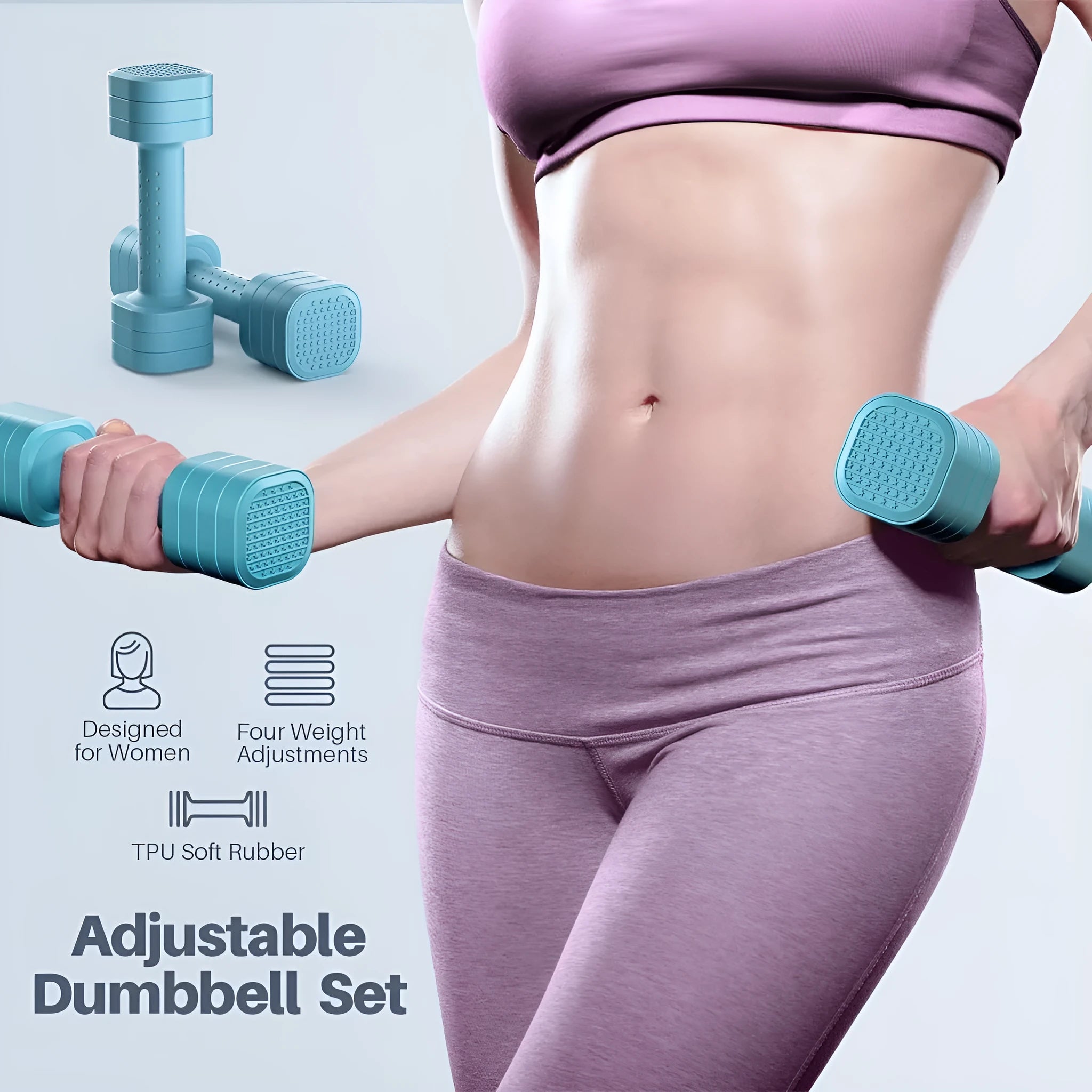 Detachable 5lb dumbbell set for women's fitness in slim-fit design