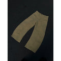 Men's khaki cotton straight-leg trousers showing American retro styling and solid colour