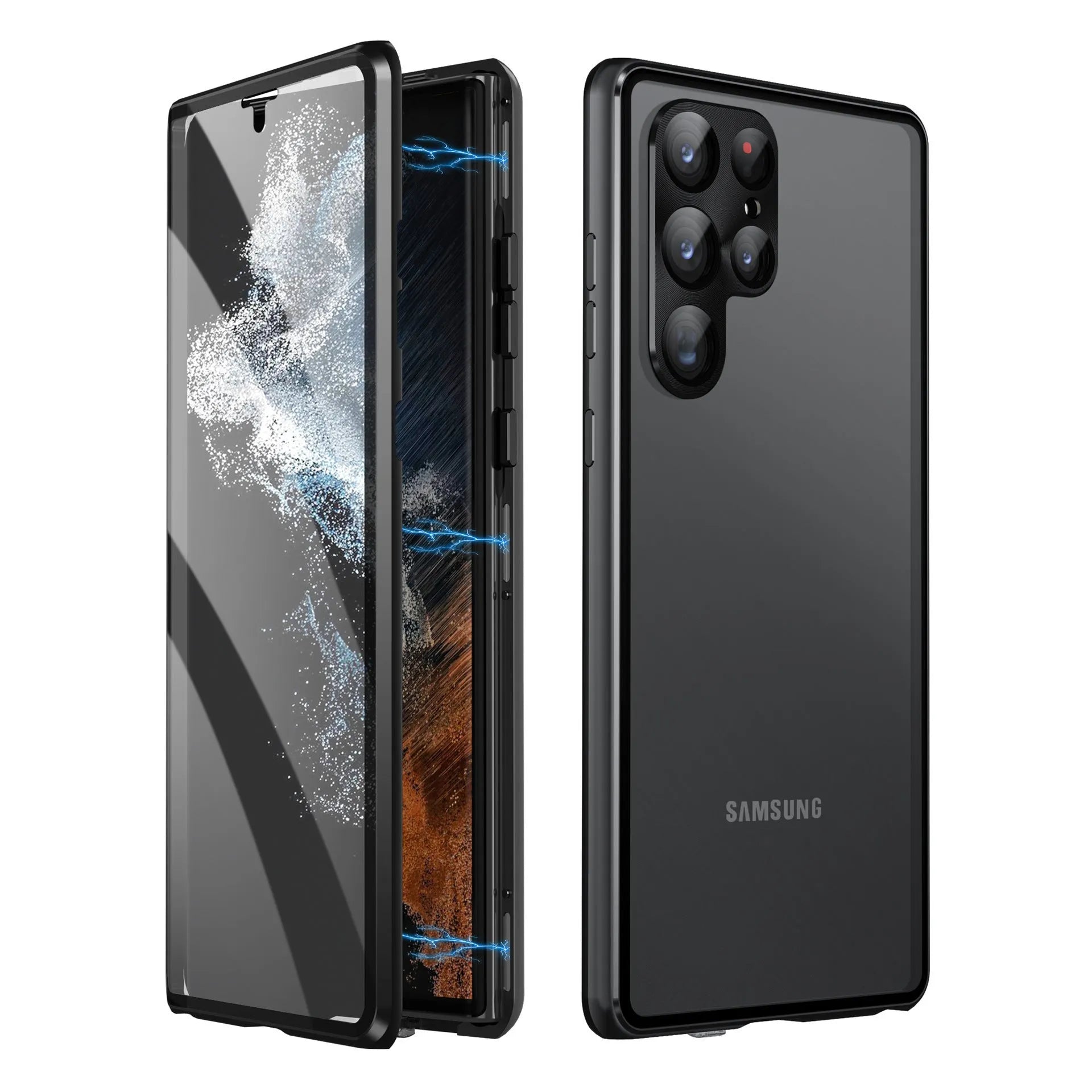 Samsung S24 Ultra magnetic phone case with mirror in multiple colour options.