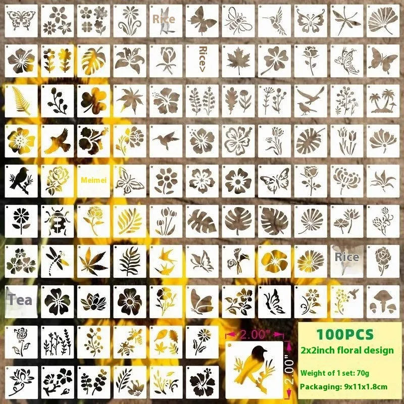 Milky white PET film hollow spray painting stencil templates showing animal, Hawaiian, letter, and ocean designs