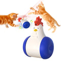 Sound-emitting laser electric tumbler cat toy in Laser Chicken dark blue colour on a white background