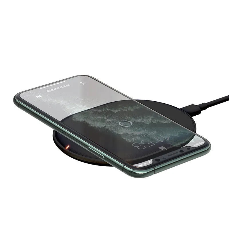 15W wireless charging pad with Type-C cable in black or white colour options