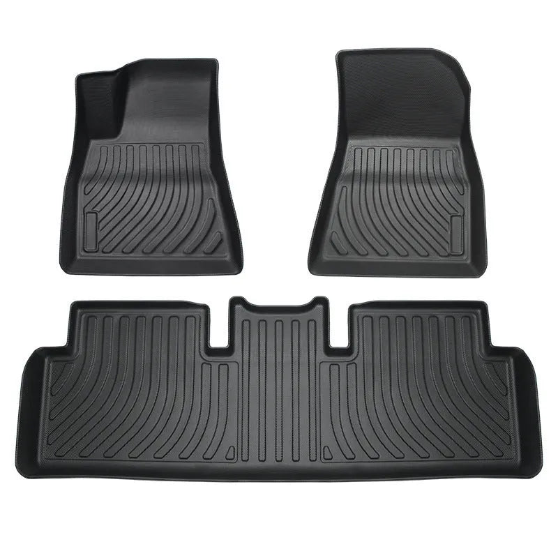 Custom rubber and TPE floor mats for Tesla Model 3, Y, X, and S cars