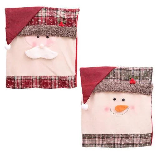 Christmas chair cover set with Santa Claus, Snowman and Santa Hat designs for standard dining chairs