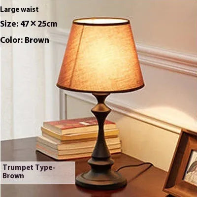 Retro alloy table lamp with dimmable LED lighting and American styling