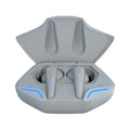 Wireless gaming headset in black with single earpiece and charging cabin showing 22x36x25mm dimensions