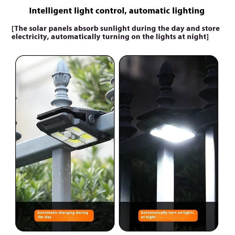 Intelligent induction clip lamp with motion sensor and compact 11.2x7.6cm waterproof design