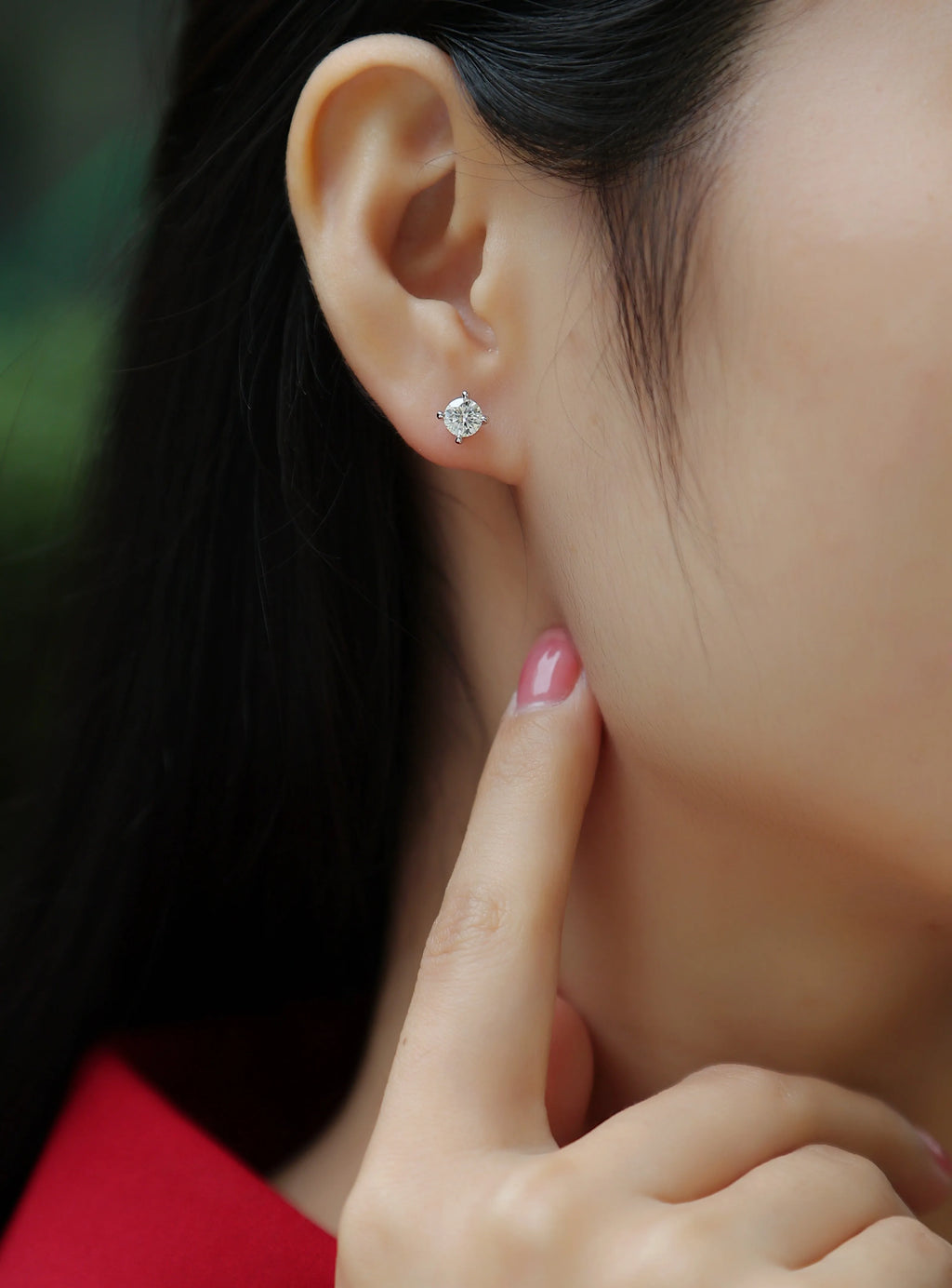 Time Imprint 0.5-carat moissanite stud earrings set in platinum-plated S925 silver with gift box and GRA certificate