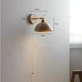 Nordic style wall lamp for bedroom bedside in walnut colour wood finish