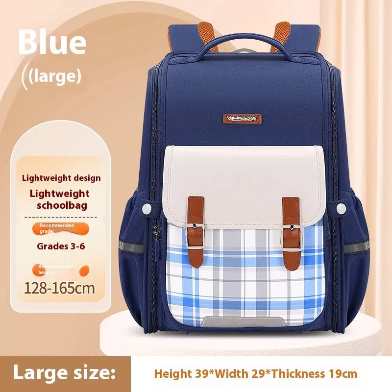 Lightweight student school backpack in Oxford cloth with large capacity for Grade 5-6 students
